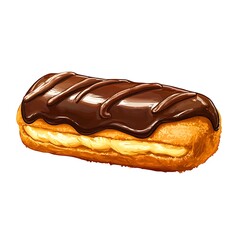 Wall Mural - Delicious eclairs with chocolate and nuts