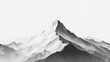 © Zhayyyn Imagine - Minimalist Black and White Mountain Landscape in Misty Layers for wallpaper or background