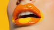 © VaVu  - Vibrant lip makeup with fiery orange and yellow highlights for bold fashion
