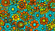 © visual artstock - Vibrant flower pattern background, colorful design, psychedelic style