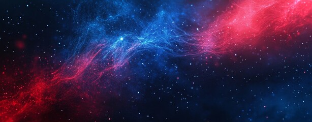 Wall Mural - stunning red and blue nebula in outer space