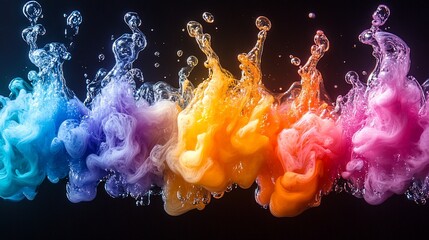 Wall Mural - Abstract Colorful Ink Underwater Explosion