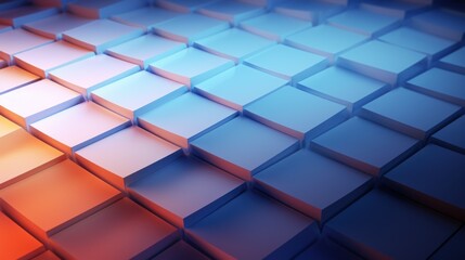Wall Mural - abstract geometric hexagon pattern with soft gradients, evoking a sense of advanced technology, clea