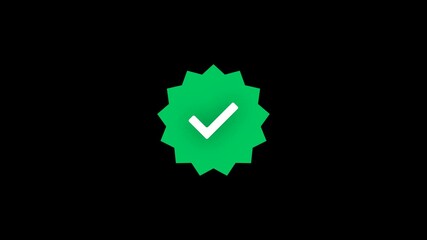 Wall Mural - profile verification check mark icon. alpha channel. social media check mark 4k footage