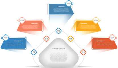 Modern Vector infographic label design with circle infographic template design and 4-5options or steps. Can be used for process diagram, presentations, workflow layout, banner, flow chart, info graph.