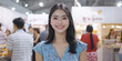 © VALUEINVESTOR - A cute young woman with black hair and a blue dress, generative AI