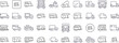 © RaulAlmu - Pack of Truck and Motor Home Related Line Icons. Outline Signs for Graphic and Web Design, Apps, Adverts, Various Cards