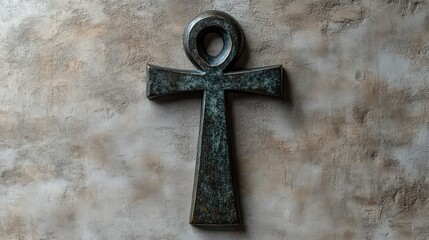 Ankh symbol on textured background. (1)