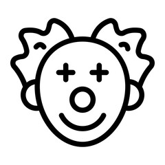 Wall Mural - Clown Face Line Icon