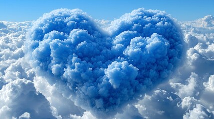 Wall Mural - Heart-shaped cloud on sky.