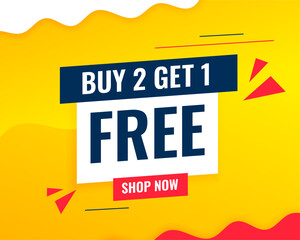 modern buy 2 get 1 free sale offer background for business promo