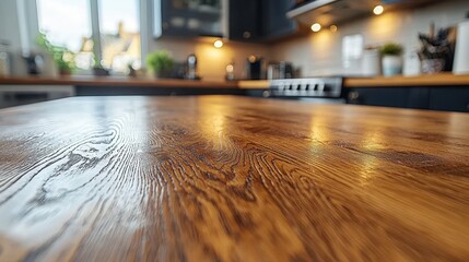 Kitchen wood counter top.