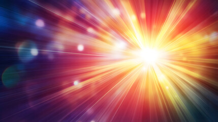 Wall Mural - glowing abstract sunburst with digital lens flare, allowing for color adjustments using layers