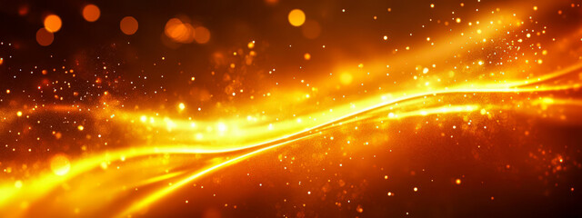 Wall Mural - A bright orange line with a lot of sparkles