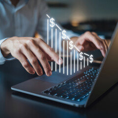 Fototapete - Innovative Cost Reduction Concept for Modern Businesses Focused on Enhancing Profitability and Efficiency