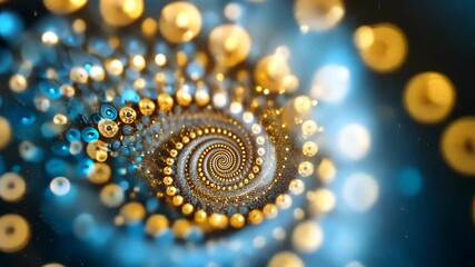Wall Mural - swirling golden and blue spirals create a mesmerizing visual effect in an abstract design