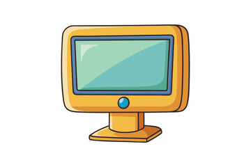 Wall Mural - classic desktop computer icon with a colorful and cartoonish design, representing retro technology f