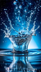 Canvas Print - water drop on black background