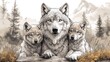 © ari - Wolf family portrait with cubs.
