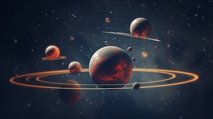 Wall Mural - 3D spherical shapes floating in space, soft natural light, light background with space on the right side of the frame,generative ai illustration