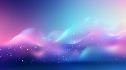 Wall Mural - Digital glowing dots and particles on a soft gradient, ambient light, light background with space on the left side of the frame,generative ai illustration
