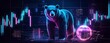 © สมควร ศิริรัศมีวงศา - Neon Bear in Stock Market Setting with Data Visualization Elements