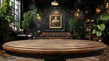 Wall Mural - Table in dark, lush interior.