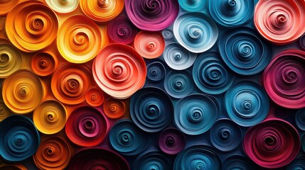 Wall Mural - Colorful paper swirls background.