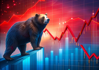 Bear Market. A Visual Representation of Economic Decline and Stock Market Crash