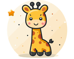 Wall Mural - Cute Giraffe Vector Illustration For Your Design