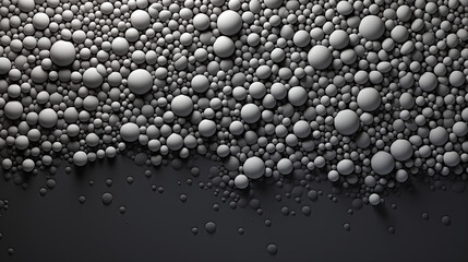 Wall Mural - A bunch of small white spheres are scattered across a black background