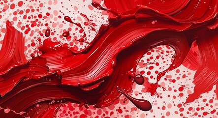 organic red brush strokes and splashes for an artistic abstract design in red pattern background