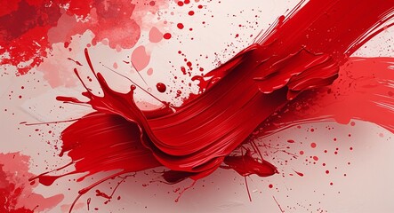 organic red brush strokes and splashes for an artistic abstract design in red pattern background