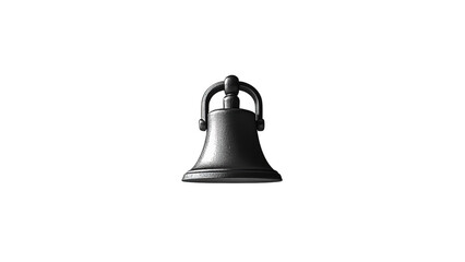 Sleek black bell icon on a crisp white background, modern design emphasizing simplicity and clarity, ideal for notifications or alerts