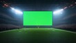 © sangkribo - Green screen on large stadium scoreboard at night.