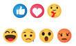 © Touhid - high quality vector round yellow cartoon bubble emoticons comment social media Facebook chat comment reactions