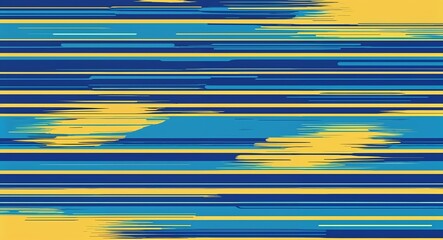 Wall Mural - retro horizontal stripes blending vibrant blue and yellow tones evoking a sense of nostalgia in blue