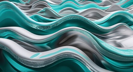 teal and silver icy wave shapes winter concept