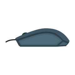 Computer mouse side view flat vector design isolated on a white background