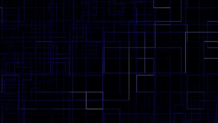 Wall Mural - blue line pattern animation backdrop. digital maze loop abstract background