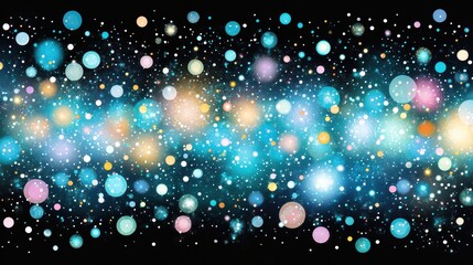 Wall Mural - Colorful Galaxy Background with Bright Stars and Vibrant Orbs