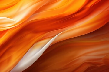 Wall Mural - Smooth, flowing lines in shades of orange and white create an abstract, dynamic background, perfect for modern designs