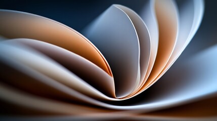 Wall Mural - Abstract Paper Curves: A Symphony of Hues and Shadows