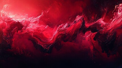 Wall Mural - Red cosmic nebula swirls, space background, abstract art, wallpaper