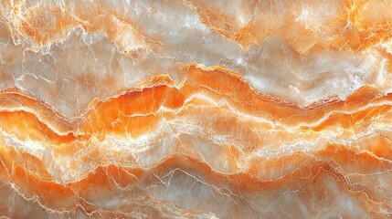 Wall Mural - Orange and grey marble background with wavy pattern.