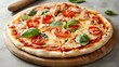 © Ai Planet - Gourmet Italian Recipes Delicious Pizza with Cheese Fresh Tomatoes and Basil Leaves Perfect for Culinary Enthusiasts and Food Photography Projects Featuring Vibrant Colors and Textures