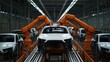 © Vadym - Automated robotic arms assemble cars in Indian auto factory. Modern manufacturing process efficiently builds vehicles. Workers, engineers supervise production. Indoor factory demonstrates progress,