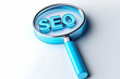 © Pukan - A magnifying glass highlights the letters 'SEO,' symbolizing search engine optimization and digital marketing strategies.