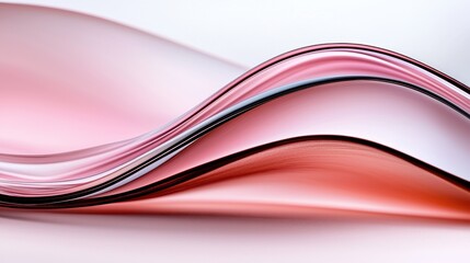 Wall Mural - a close up of a pink and black wave on a white background