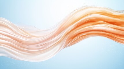 Wall Mural - An orange and white wave on a blue background